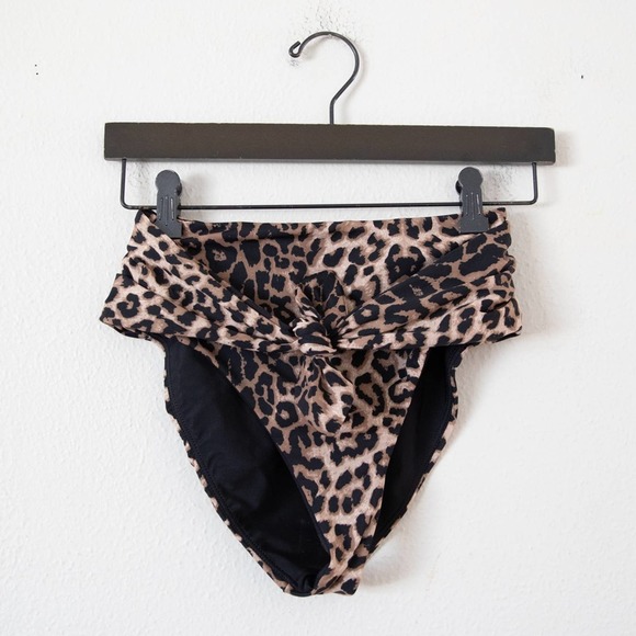 Veronica Beard Azoia Tie-Front Cheetah Print Bikini Bottom - Picture 2 of 7